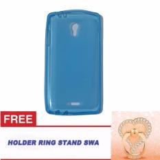 Orion Oppo Joy R1001 Ultrathin Oppo R1001 Softshell Oppo Joy / Softcase Oppo Joy R1001 + Free Ring Stand Motif Swa Random - Biru Transparan