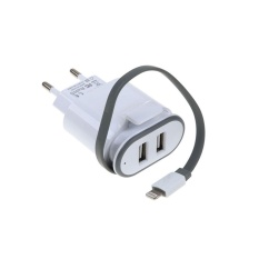 Oscar Toko Mall-5V 2.1A Dual USB Power Charging Charger untuk Ponsel 8 Pin Antarmuka IPhone-Intl