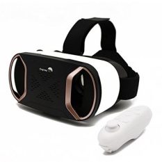OspreyVR Virtual Reality Headset dengan Remote Nirkabel-3D Virtual Reality Goggles untuk IPhone 8 PLUS Samsung Android Windows- Augmented Reality Cahaya Biru VR Kacamata dengan Ventilasi Panas-Bantal Kulit-Intl