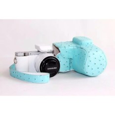Burung Unta Tas Foto PU Tas Kamera Kulit Kasus untuk Samsung NX3000Digital Camera Shoulder Bags Backpack Kasus 16-50mm Lensa-Intl
