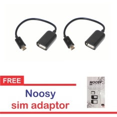 OTG Cable Connect Kit Android 2 Pcs + Gratis Noosy Sim Adaptor 1 Pcs