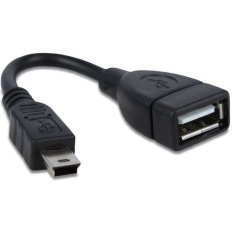 OTG Cable On The Go Mini USB Male to USB Female Converter OTG Adapter For Smartphone / Cable Connection Kit Mobile Phone / Kabel OTG - Hitam