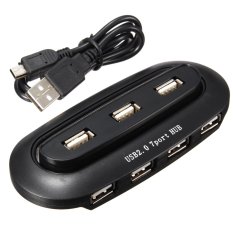 Oval Tujuh USB 2.0 HUB Tanpa Power Bisa Ambil Jalur 1 TB Hard Disk HUB Hitam