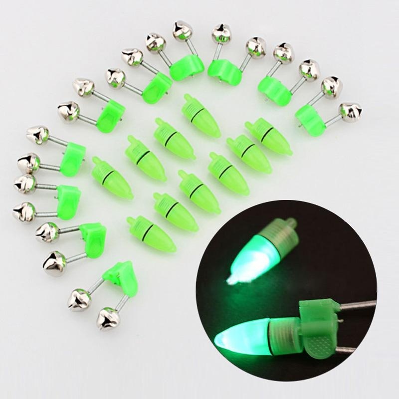 P Menyala 10 Pcs LED Flash Lampu Malam Elektronik Memancing Gigitan Alarm Finder Lampu Double Bells Tip Klip Pada Fishing Rod Mengatasi