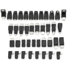 Paket 40 Beberapa USB2.0 Adaptor Siku Mini/Mikro/Type-b Malefemale Converters Konektor-Internasional