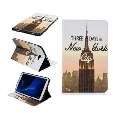 Lukisan Kulit PU Kembali Penutup Case untuk Samsung Galaxy Tab A 10,1 T580 T585 (besi Tower)-International