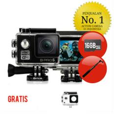Paket - Brica B-Pro 5 Alpha Edition 1 4K - AE1 4K - Black 2 Inch LCD Garansi Resmi - Memory Card 16GB & Monopod