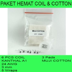 Paket Hemat Coil KANTHAL A1 24 AWG dan kapas MUJI JAPAN