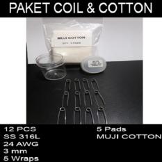 Paket Coil SS 316L 24 AWG dan kapas MUJI JAPAN