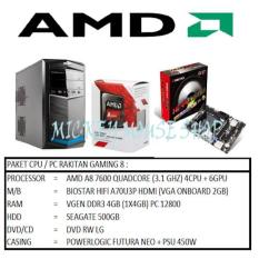 PAKET CPU RAKITAN GAMING 8 /AMD A8-7600 (3.1 GHZ)/ RAM 4GB /HDD 500GB