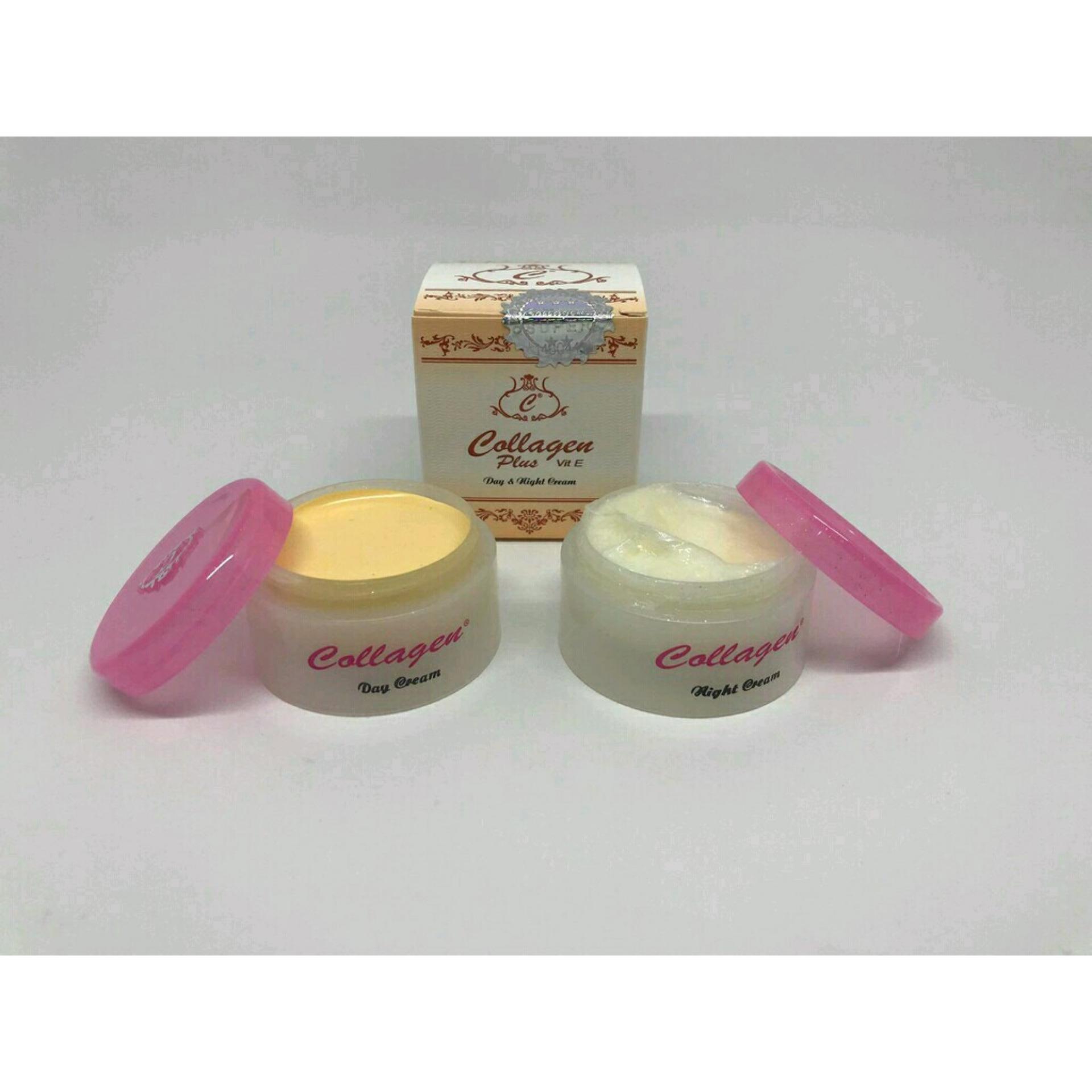 Paket Cream Collagen Plus Vit E day and Night Gratis Sabun 