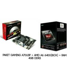 PAKET GAMING MURAH / BIOSTAR A70U3P + AMD A6 6400(BOX) + RAM 4GB DDR3