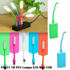 PAKET HEMAT 10 PCS Lampu Mini LED USB Light Powerbank Lampu Baca Lampu Multifungsi - Random