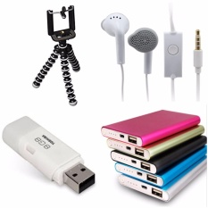 Paket Hemat Tripod Mini Gorilla+Handsfree Samsung+Power Bank Slim+Flashdisk Toshiba 8GB