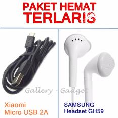 Paket Hemat Xiaomi Kabel Data Micro USB + Headset Young GH59 - Original