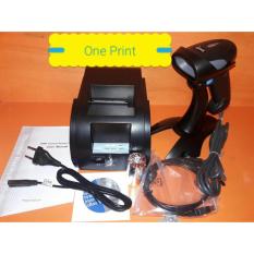 Paket Kasir 1... Printer Kasir Thermal 58 mm & Scanner Barcode With Stand