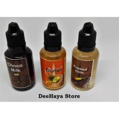 Liquid Vape Liquit Premium Non Nikotine Paket Isi 3 Rasa : Rasa Jagung Bakar, Rasa Choco Milk, Rasa Durian 30 ml