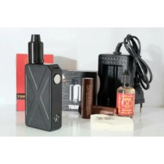 paket siap ngebul mod tesla invader 3 authentic + RDA tsunami + AWT Battery + charger 2 slot+ Liquid + kapas coil vape vaporizer