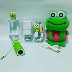 Paket Special Karakter Keropi 3in ( Powerbank Boneka + Charger + Tongsis )