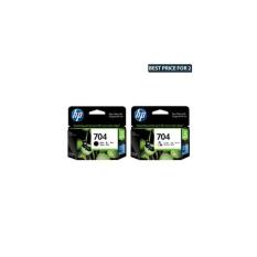 PAKET TINTA HP 704 BLACK + COLOUR ORIGINAL