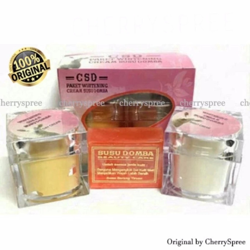Paket Whitening Cream Susu Domba CSD Memutihkan Wajah Hilangkan Flex Dengan Vitamin E Aloe Vera H - 20gr