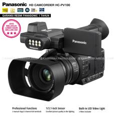 Panasonic HC-PV100 Full HD Camcorder - 20x optical zoom Built-in LED Video Light - Professional Video Recorder (Garansi Resmi)