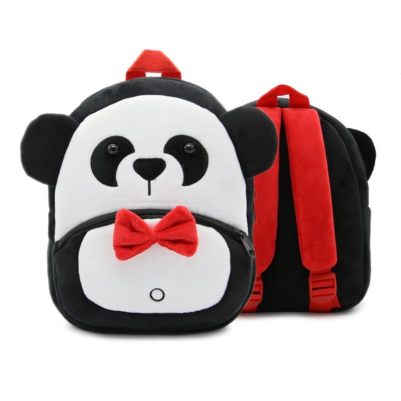 Panda Online 2-4 Tahun Tua Cute Animal Design Plush Tas Sekolah untuk Anak-anak Prasekolah TK-Intl
