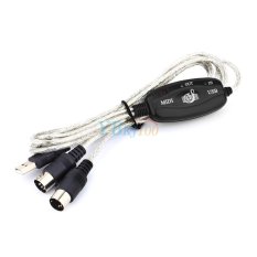 Musik Keyboard Ke PC Kabel Adaptor USB IN-OUT Antarmuka Konverter Kabel MIDI