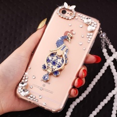 PC + TPU Anti-drop Diamond Soft Shell + Lanyard Case Cover untuk vivo X9/V5 Plus (treasure Blue Merak + Anda Bisa Menemukan Harga Penutupan, Pembukaan, Tertinggi + Lanyard) -Intl