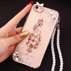 PC + TPU Anti-drop Diamond Soft Shell + Lanyard Case Cover untuk VIVO Y67/V5 (Merah Peacock + Anda Bisa Menemukan Harga Penutupan, Pembukaan, Tertinggi + Lanyard) -Intl
