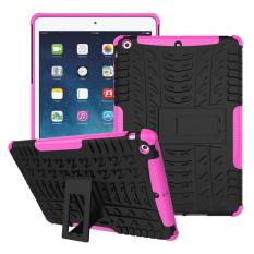 PC + TPU Hybrid Armor Kickstand Case for Apple iPad Air(Rose Red) - intl