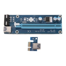 PCI-E 1X untuk 16X Mesin Tambang Extender Adaptor Pengangkat dengan 15Pin-4Pin Kabel (Biru)-Intl