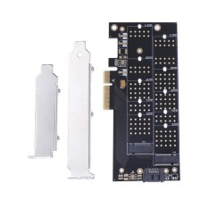 Pci-e 4X Ke NVME M.2 NGFF B + M.2 NGFF M Kunci SSD Slot Kartu Adaptor-Internasional(Black)