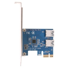 PCI-e Ke Dual USB 3.0 Port Extender Converter Adaptor Kartu untuk BTC Mining (Biru)-Intl