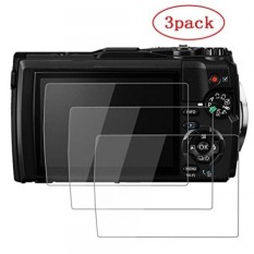 Pctc Kaca Melunakkan Layar Pelindung Film Kulit UNTUK Olympus TG-5 Anti-goresan Anti Debu Anti Sidik Jari Anti-Air Kertas Perak (3 Pack) -Internasional