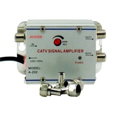 Penguat Sinyal TV (CATV Signal Amplifier) / Booster Indoor dan Spliter 2 Way 1