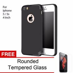 Peonia Anti Fingerprint Premium Quality Grade A Ultraslim Hybrid Case for Iphone 5 / 5s / 5 SE 4 Inch + Rounded Tempered Glass