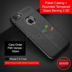 Peonia Ultimate Shockproof Premium Quality Grade A Case for Iphone 7 4.7 Inch + Rounded Tempered Glass Bening 2.5D