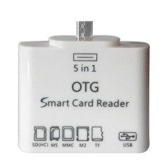 Perlinta 5 In 1 Mini Multifungsi OTG Card Reader untuk Smart Ponsel (Putih)-Intl