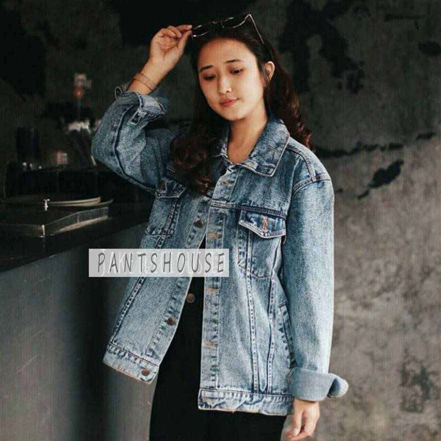 PH Jaket Denim Wanita Oversize Regular