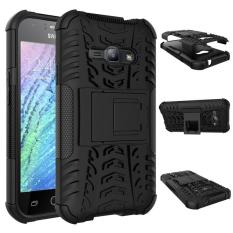 Phone Case untuk Samsung Galaxy J1 Ace J110H Benturan Keras Case Heavy Duty Armor Hybrid Anti-Knock Karet Silikon Hard Back Cover (Hitam) -Intl