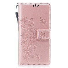 Phone Case For Samsung Galaxy S8 Plus PU Leather Wallet Case Magnetic Flip Stand Cover with Card Slots and Hand Strap (Rosy)
