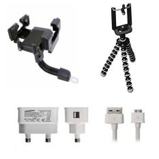 Phone Holder Motor Untuk HP / GPS Free Charger Samsung Galaxy S4 + Tripod Gorilla Mini