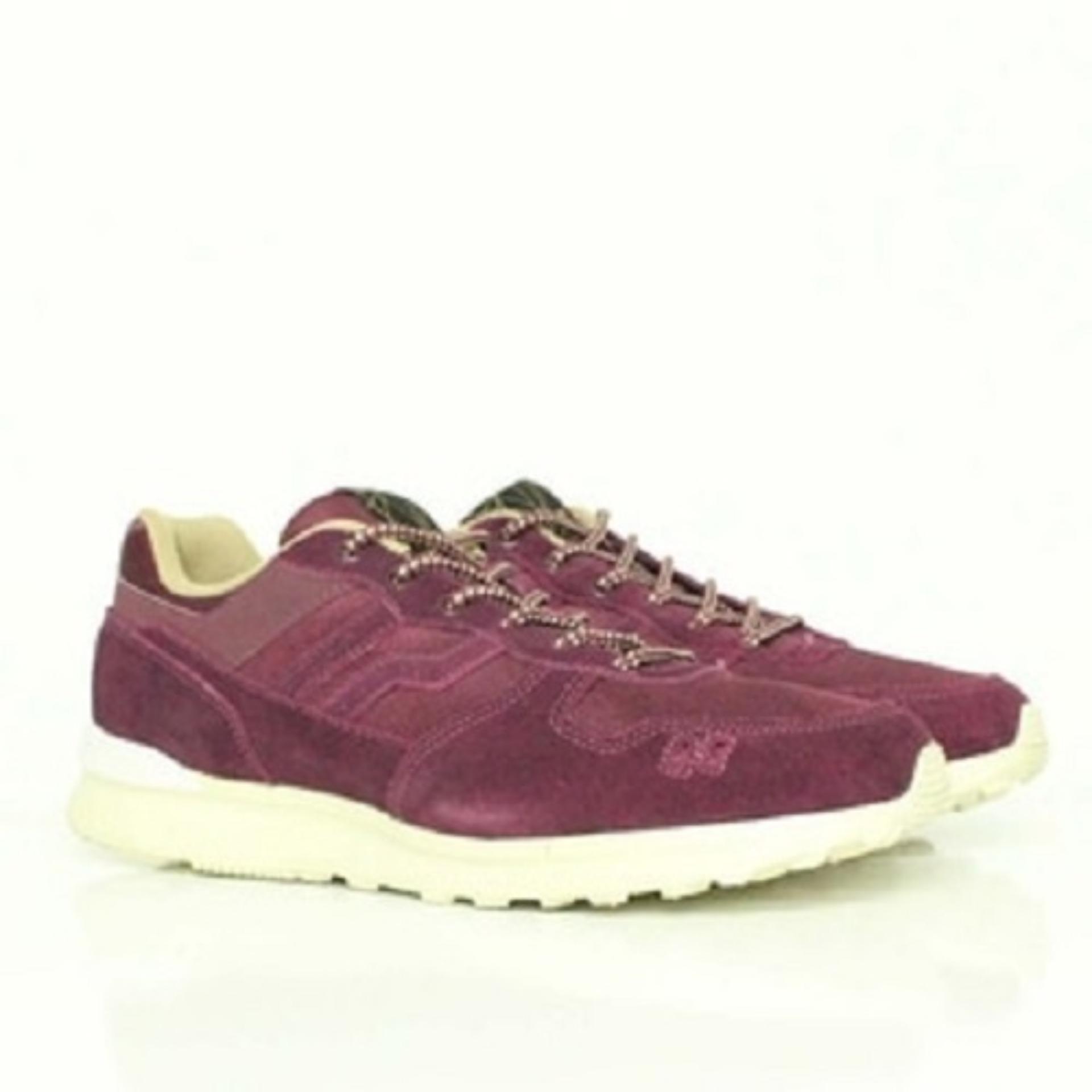 Piero Sepatu Sneakers Jogger Premium - Burgundy Rugby White