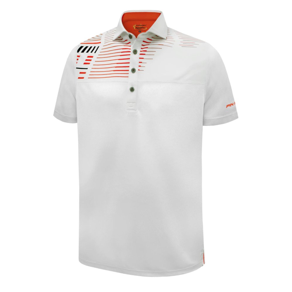 PIN HIGH Baju Golf Acton – White CherryOrange