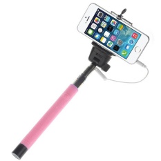 Pink Dapat Diperpanjang Potret Diri Handheld Tripod Monopod untuk IOS Android-Intl
