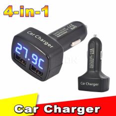 Pitaldo Charger Mobil 4in1 Output 3.1A dengan Display LED Voltase Ampere Temperatur