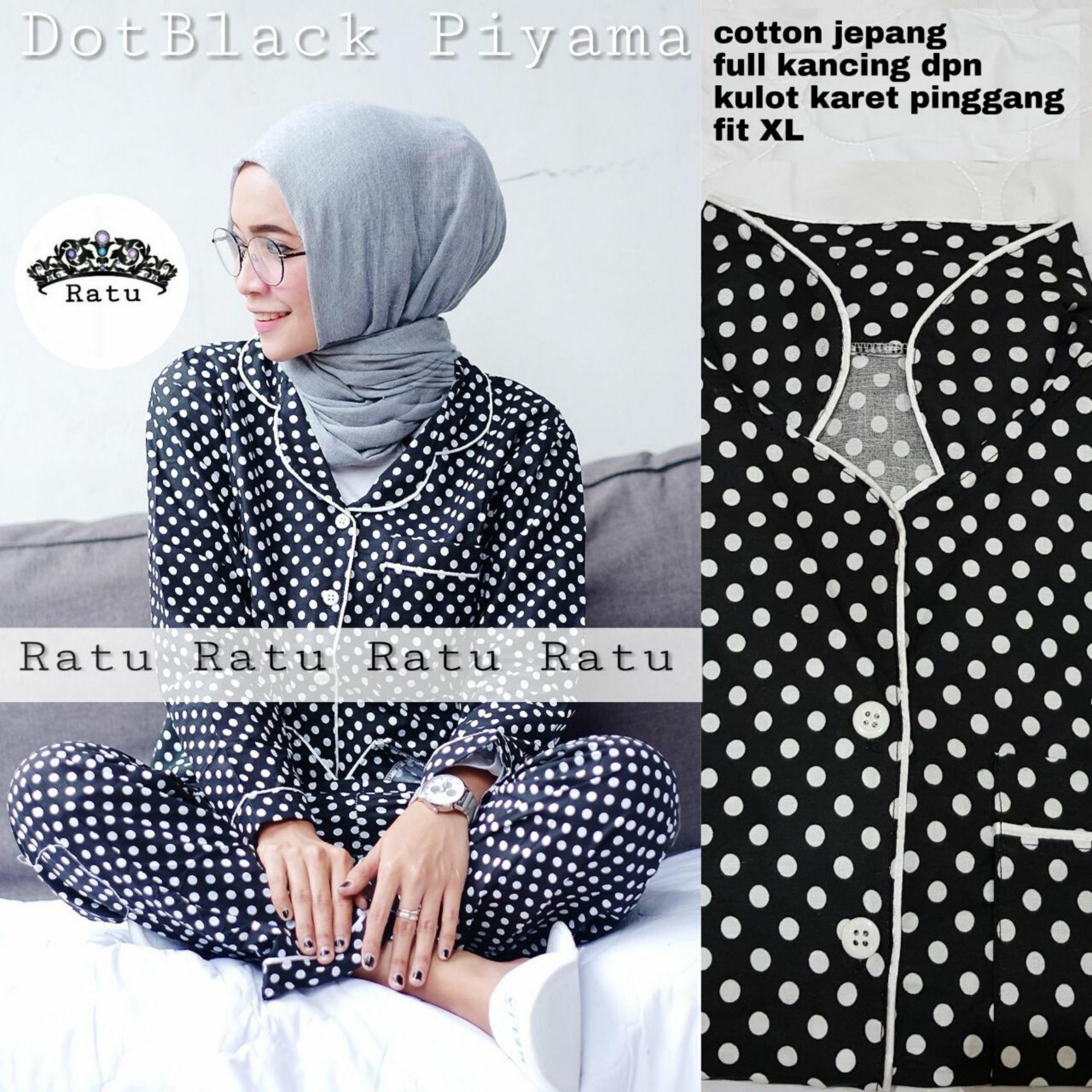 PIYAMA POLKADOT DEWASA TANGAN PANJANG