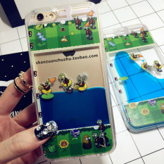 Plants Vs. Zombies IPhone6S/I6plus Kartun Menarik Cairan Selubung Ponsel