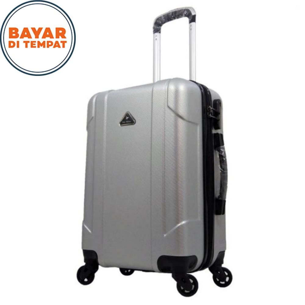 Polo Milano Koper Fiber Koper Hardcase Koper Polo Koper Roda 4 Rotasi 360 Derajat 20 Inchi 28118 Anti Theft Original - Silver